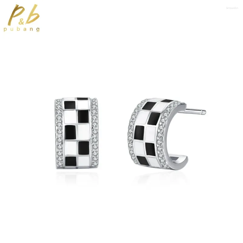 Stud Earrings PuBang Fine Jewelry 925 Sterling Silver High Carbon Diamond Sparkling Cocktail For Women Party Gifts Drop