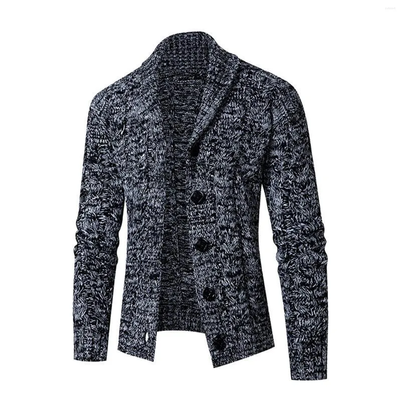 Herrgravrockar Solid Stickjacka Male Stand Collar Långärmning Leisure Versatile Style Cardigan Coat för bantning Hombre