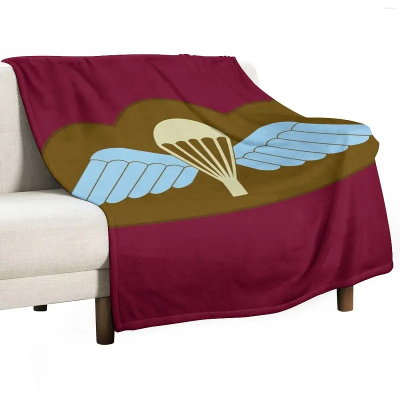 Coperte Distintivo parachutista con ali - qualificato aviotrasportata (Regno Unito) getta il divano coperta decorativo bambino