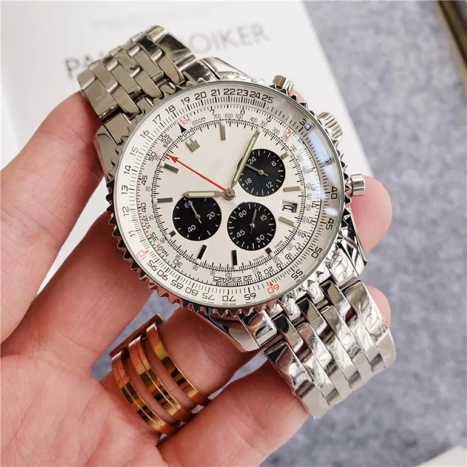 Luxury Men's Watch 47mm Ultra Large Dial 316L Boutique Steel Watchband Waterproof Whiteface Century Old Watches295y