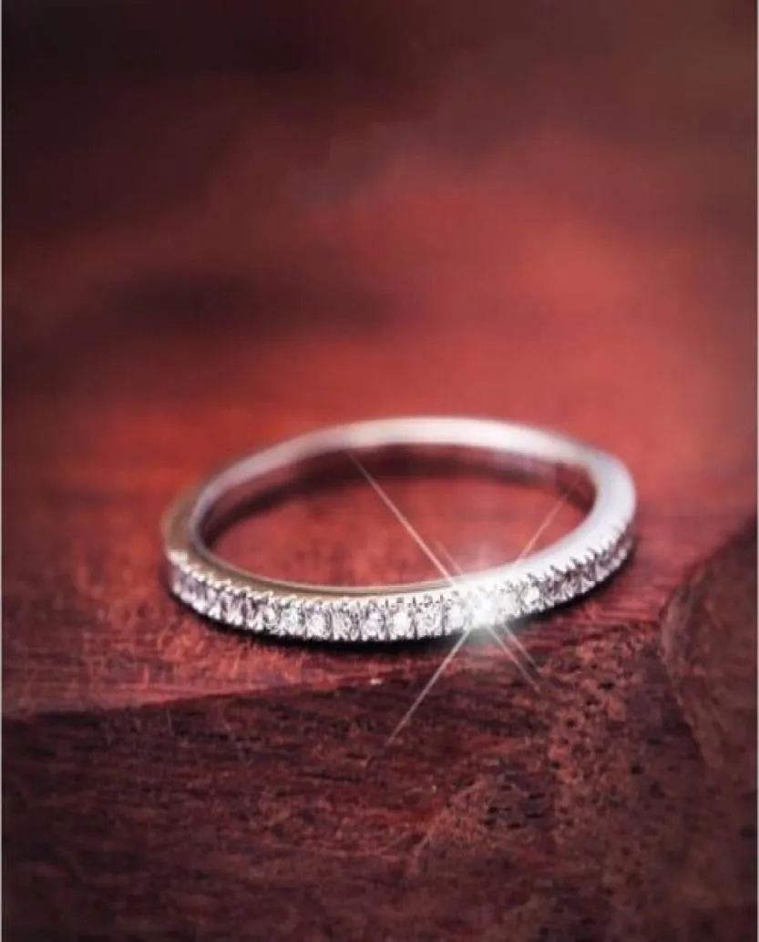 Pave Setting Luxury Jewelry Vintage Soiild 925 Serling Silver Topaz CZ Diamond Wedding Engagement Band anneaux pour les femmes Taille 59 NE5597845