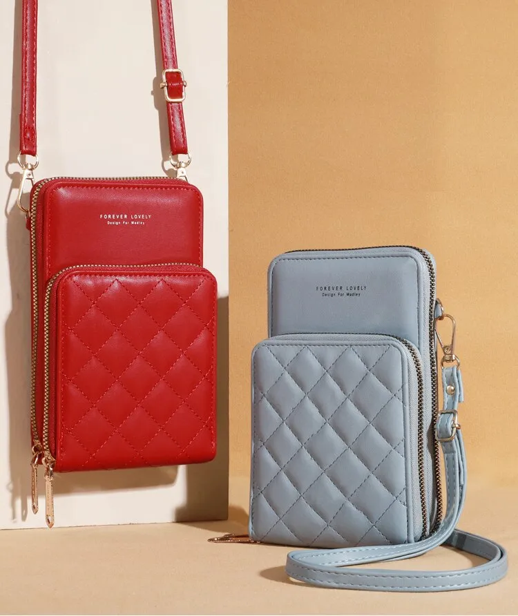 Genuine Leather Crossbody Phone Bag For Women - Large Capacity Clutch Wristlet Wallet With Adjustable Strap, Wine Red, Size S - View #7