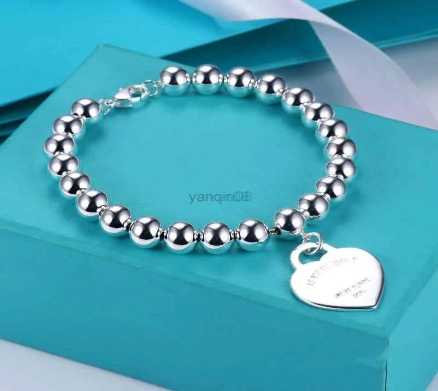 Bracelet pendentif de créateur de mode original 925 Bracelet de perle du cœur anglais pour femmes avec boîte G2208029715286