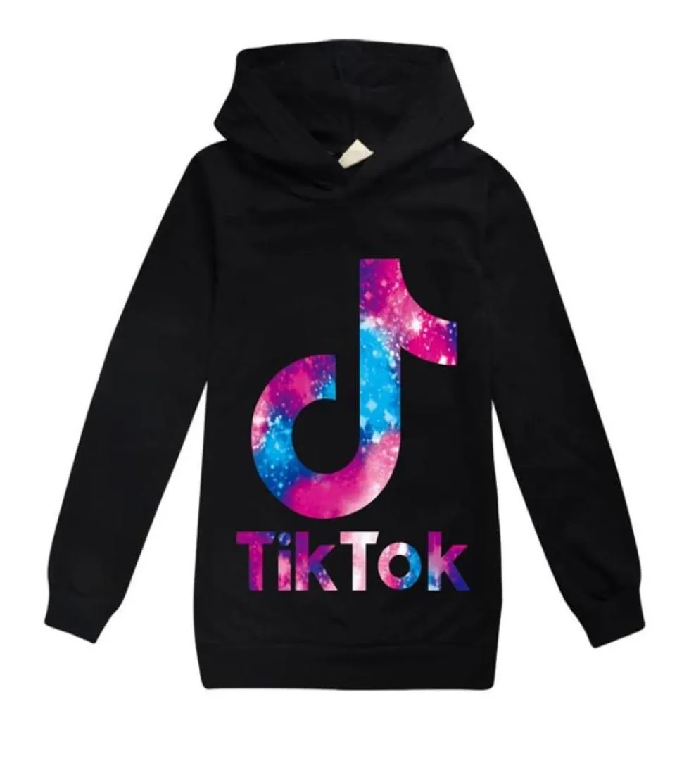 Spring Fall Sweatshirt för Big Boy Girl Clothes Fashion Children Hooded Print Cotton Hoodies Kid Tik Tok Casual Sport T SHI339Q6085114