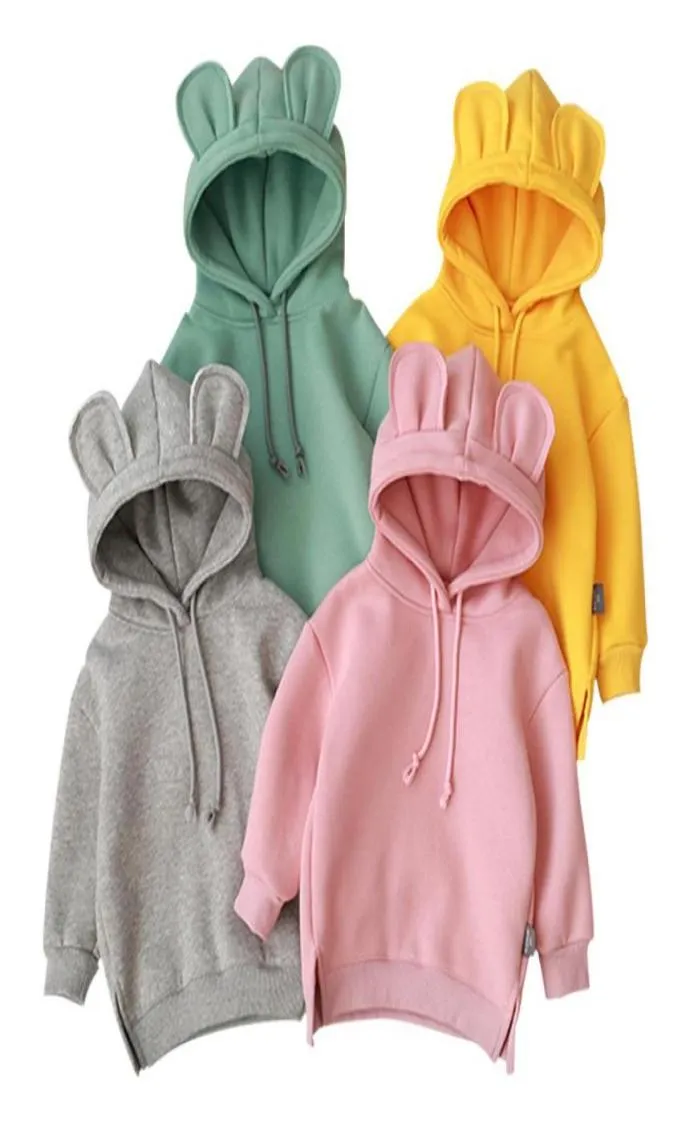 Kids Fashion Solid Color Hoodies 2020 New Arrival Long Sleeve Hooded Pullover Boys Girls Cute Clothing 5 Colors Children Sweatshir3632802