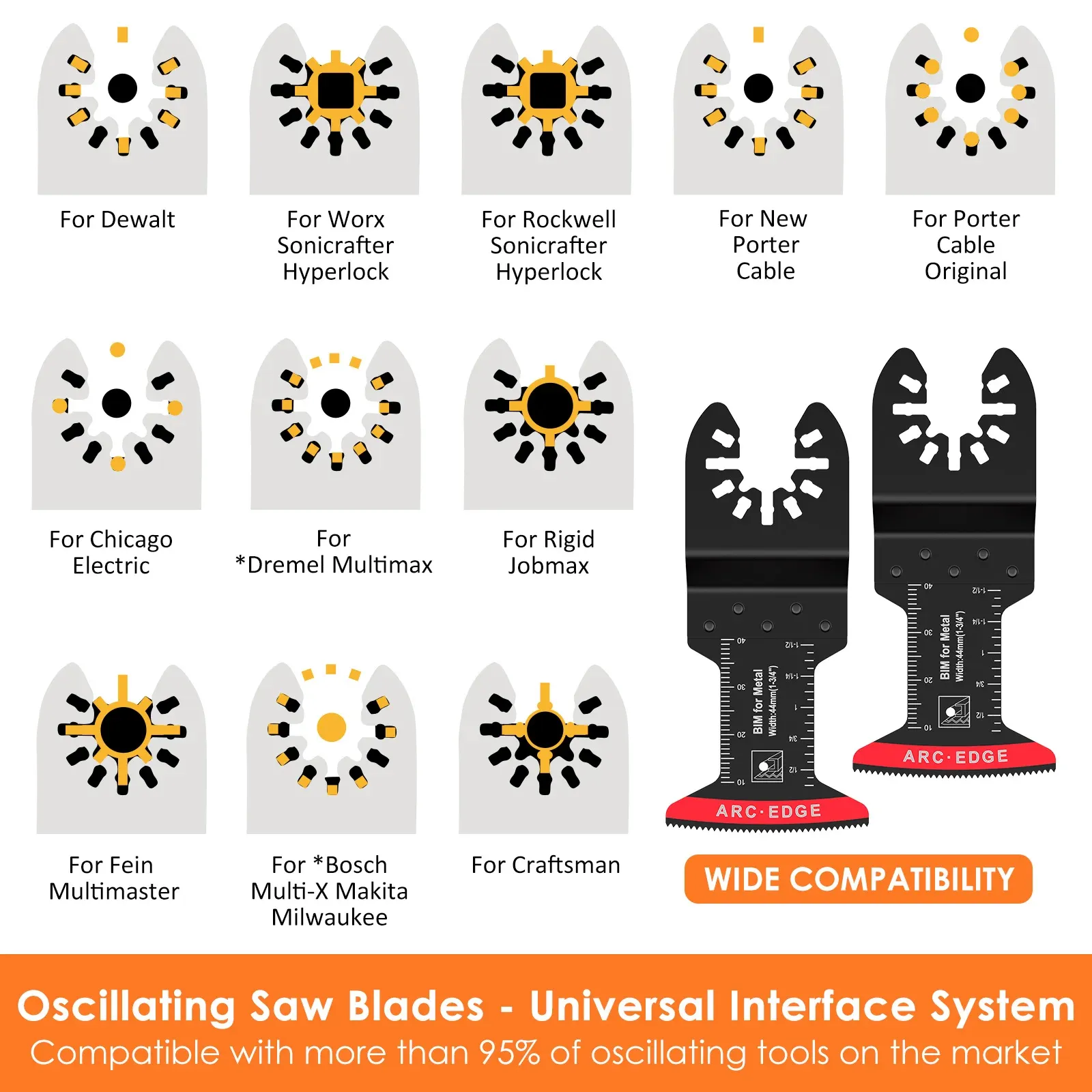 M42 Bi-metal oszillierende Sägen Blades Multifunktional oszillierende Multitool-Klingen-Kettensägen-Ersatzblätter Multitool-Renovator