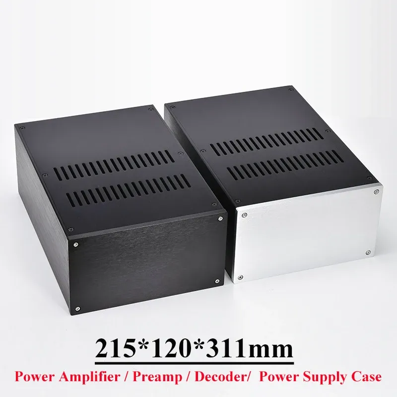 Amplifiers 215*120*311mm All Aluminum Power Amplifier Chassis Preamplifier Case DAC Decoder Vacuum Tube Amplifier Enclosure Diy Audio