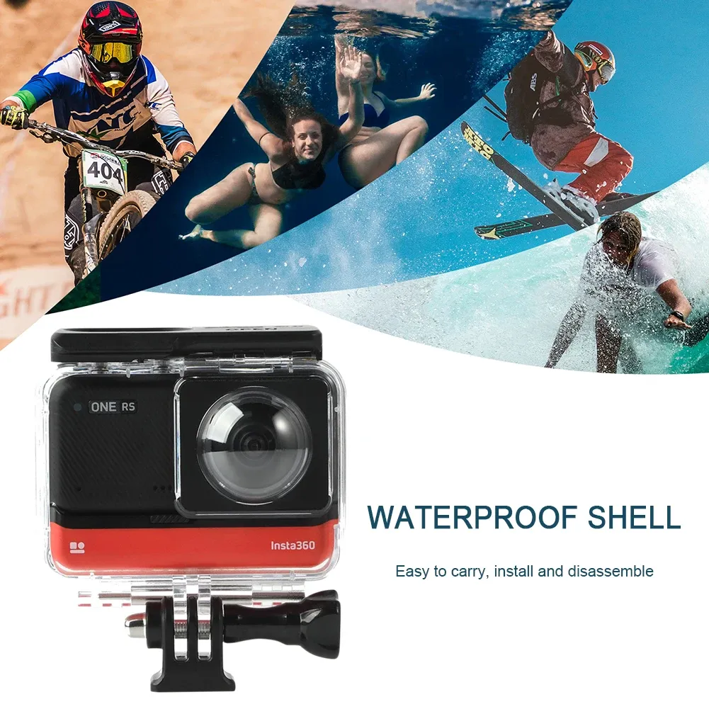 Tillbehör Waterproof Box Protective Shell Cover Portable Underwater Dive Housing Cover för Insta360 One RS Panoramic Camera Accessories