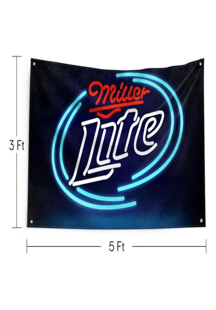 Lite Fan Fans Banner Flag Beer Beverage Banner UV сопротивление выцветающему флагу с прочным пещерным пещерным флагом с медными настройками для общежития Decor4336542