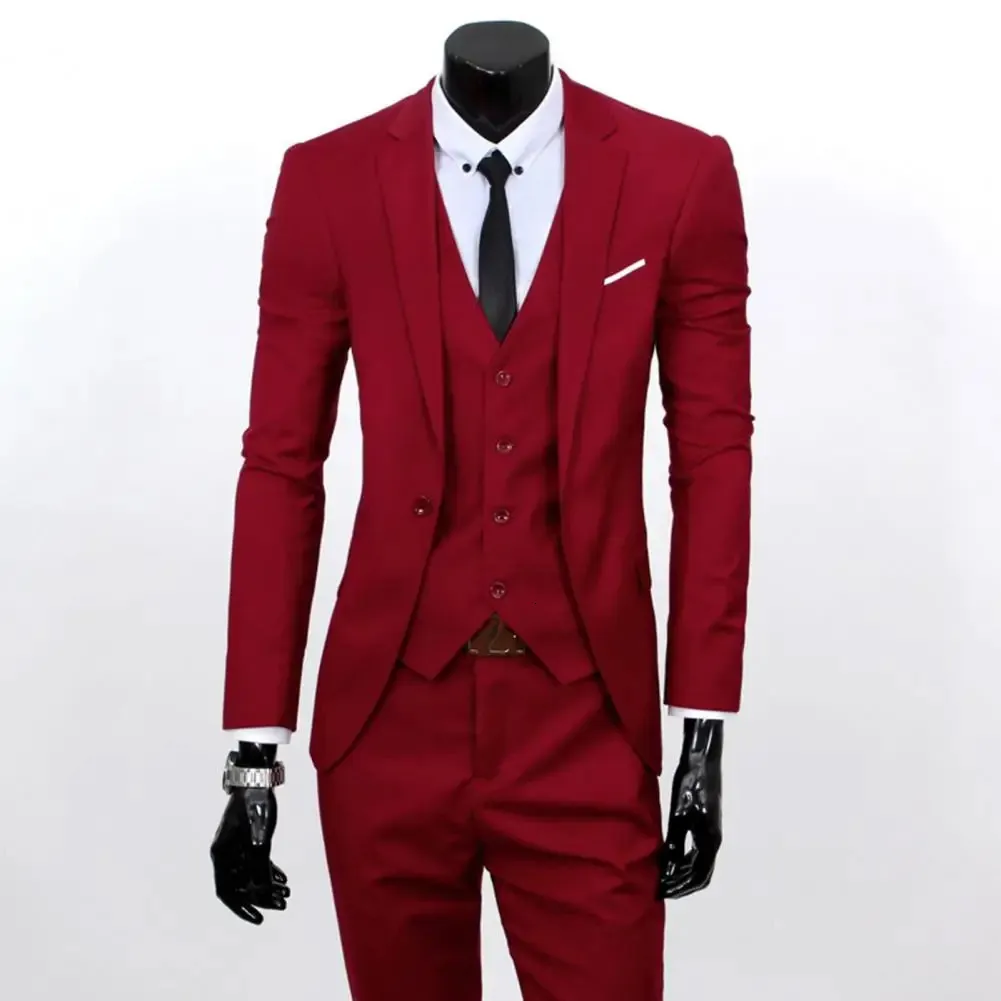 3 PCSSET BASSE BLAZER GITTER SADIE M 4xl Slim Fit Uomo Solido Uomini Formale Set di matrimoni Male Trajes de Hombre 240412