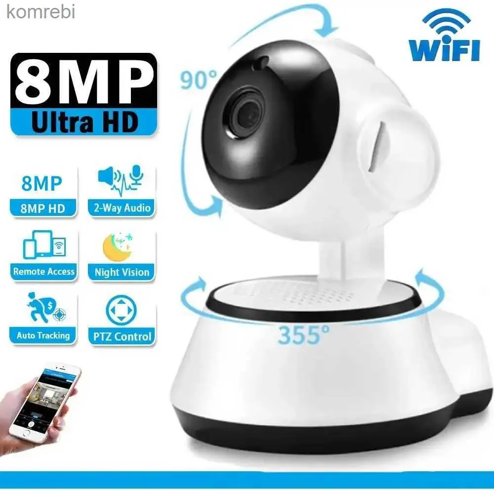 IP-kameror 8MP WiFi Wireless Security Camera Intelligence Tracking Color Vision Camera Smart Home High-Definition Camera C240412