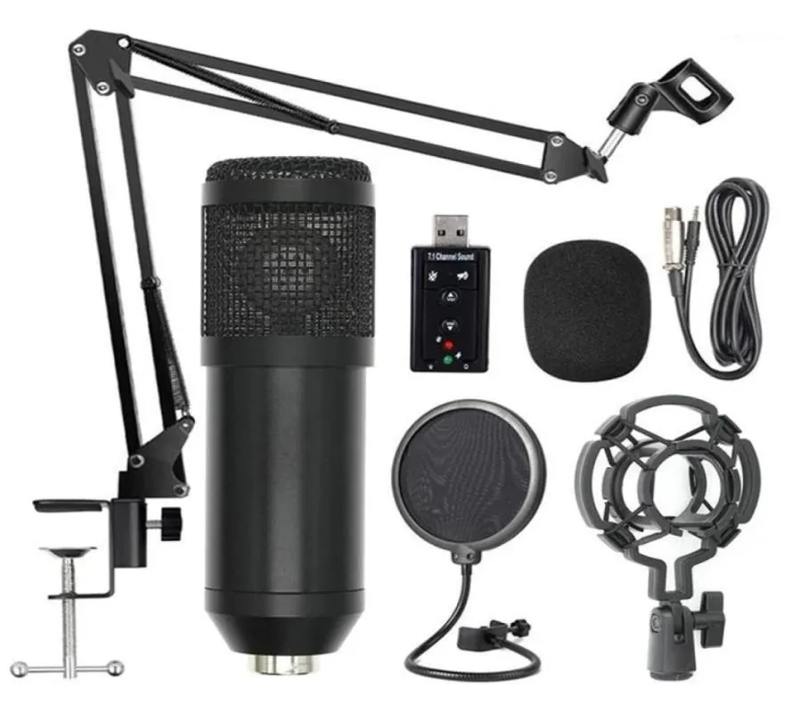 Microphones BM800 Suspension professionnelle Kit de microphone Studio Stream en direct Broadasting Enregistrement Condenseur Set Micphone Speaker18383008