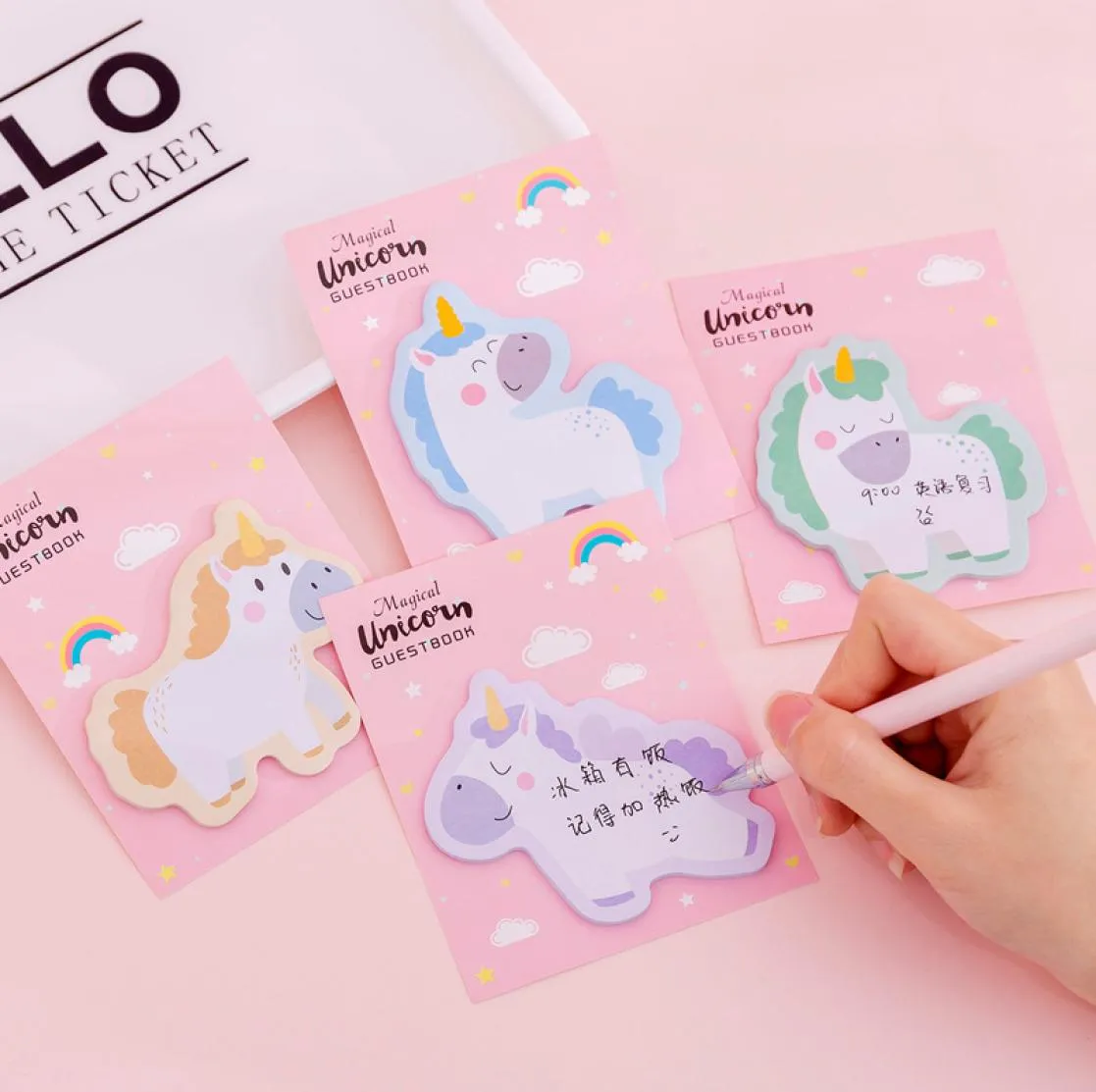 Kawaii Unicorn Sticky Memo Pads süße Cartoon Kleben Note N -mal Klicknotizen Büro Stationerie Sammelalagenda Aufkleber6228919