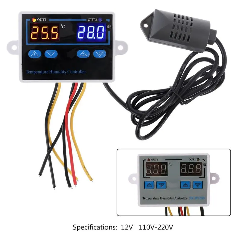 STC-3028 12V DC Digital Display Temperature Humidity Controller 2 Relay Outputs Incubator Dehumidifier Buy Online India