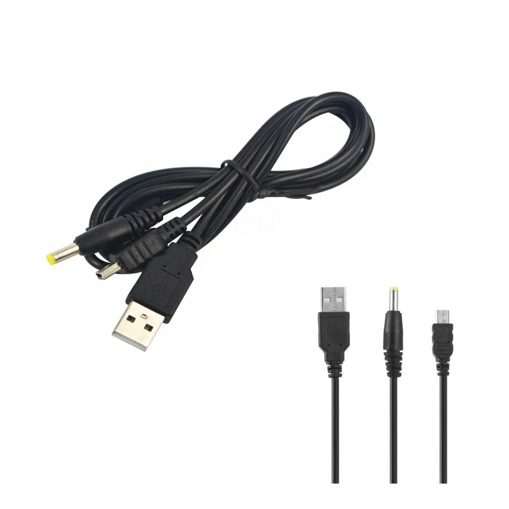 Kabel 10pcs viel hohe Qualität 2 in 1 USB -Ladedatenübertragungskabel für PSP 2000 3000 bis PC