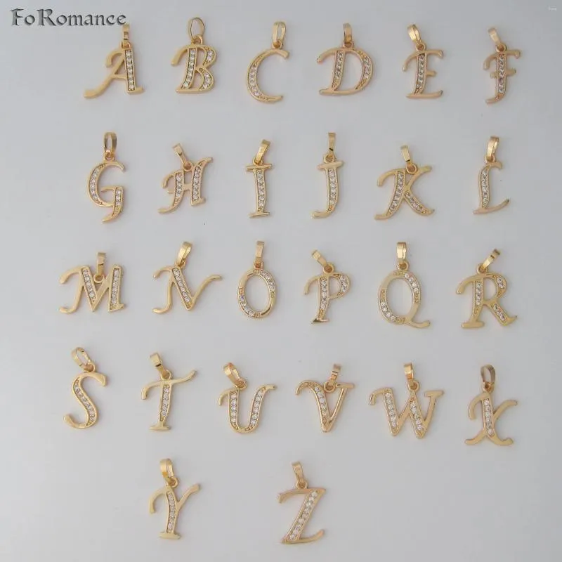 Anhänger Halsketten 26 Buchstaben Gold Farbe 18 "Twist Halskette Buchstaben Initialen von A bis Z Alle verfügbaren anfänglichen CZ -Stein