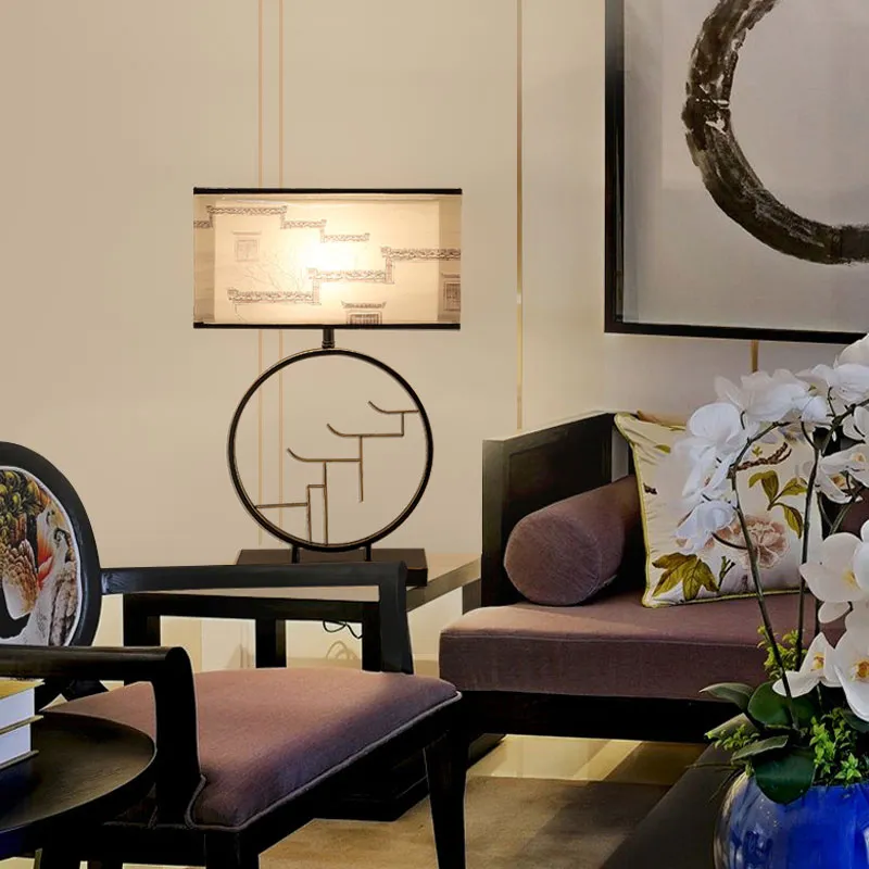 Chinoiserie w stylu retro sypialnia lampa nocna salonowa sofa sofa narożna lampa pionowa studium herbaciarnia nowa chińska lampa stołowa