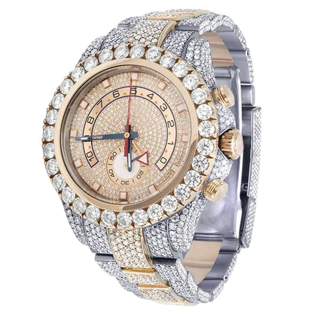 Luxe die er volledig uitziet, bekijk Iced Iced for Men Woman Top vakmanschap uniek en dure Mosang Diamond 1 1 5a horloges voor hiphop industrieel luxueus 1475