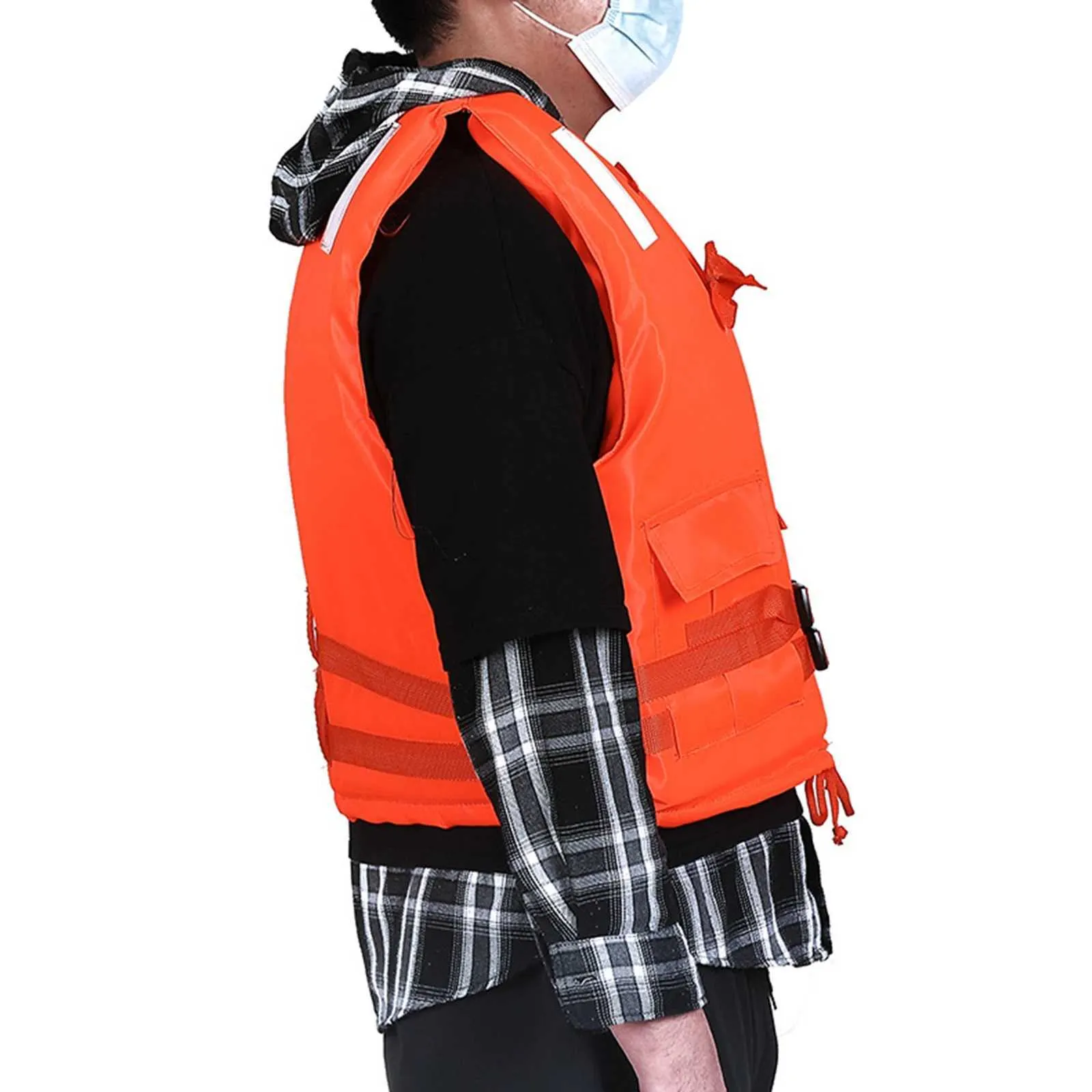 Outdoor Life Vest Buoyant Rescue Jacket with Reflective Strips for ...
