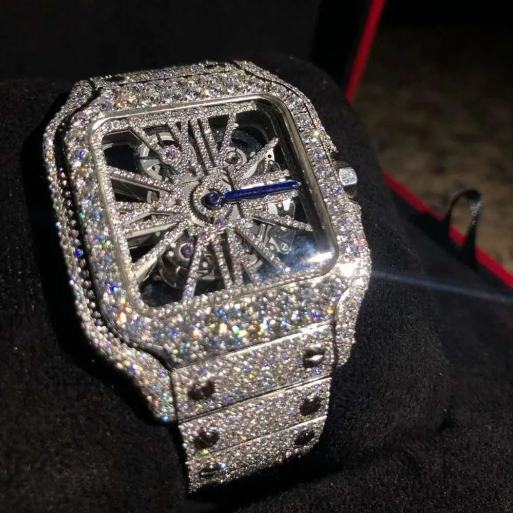 Luksusowe wyglądające w pełni obserwuj mrożone dla mężczyzn Woman Top Craftsmanship Unikalne i drogie Mosang Diamond 1 1 5A zegarki dla Hip Hop Industrial Luksurious 6232