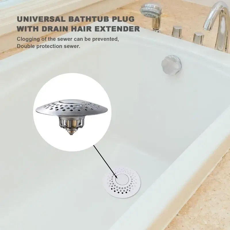 Mattes de bain Télevés de salle de bain Drain Stopper Bain de baignoire - Plug idéal pour les éviers de cuisine universels 1,6-2,16 pouce