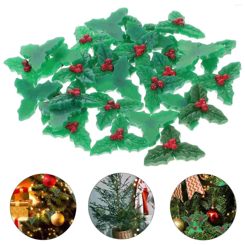 Bouteilles de rangement 30 PCS Micro paysage de Noël Couronne verte Berries Holly Decor Decor