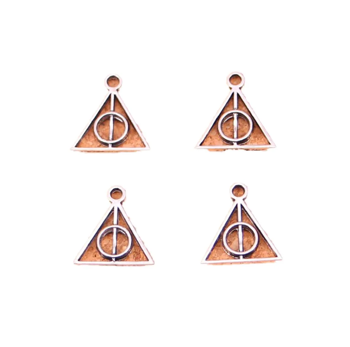 300pcs Antique prata de prata Morte Hallows Charms Pingentes para jóias de pulseira européia Fazendo DIY