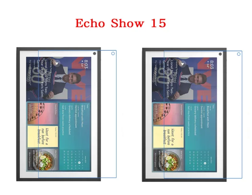 Защиты 2pcs / lot ultra clear / matte screction protector antifingerprint мягкая защитная пленка для Echo Show 15 2021 2022 15 дюймов