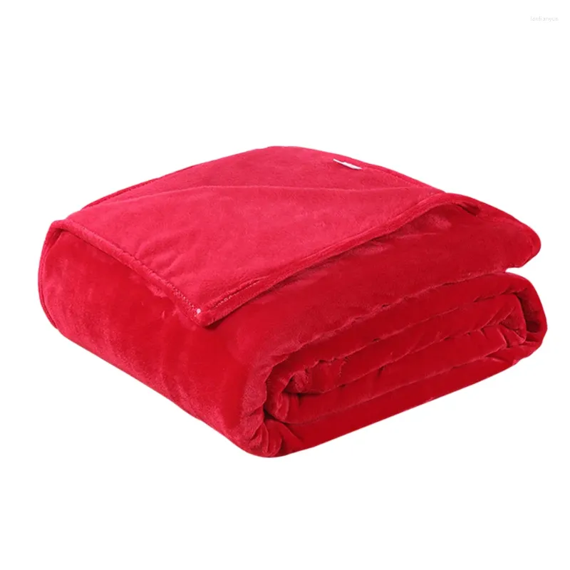 Dekens dik flanel fleece deken lichtgewicht warm bed 70x100cm (rood)