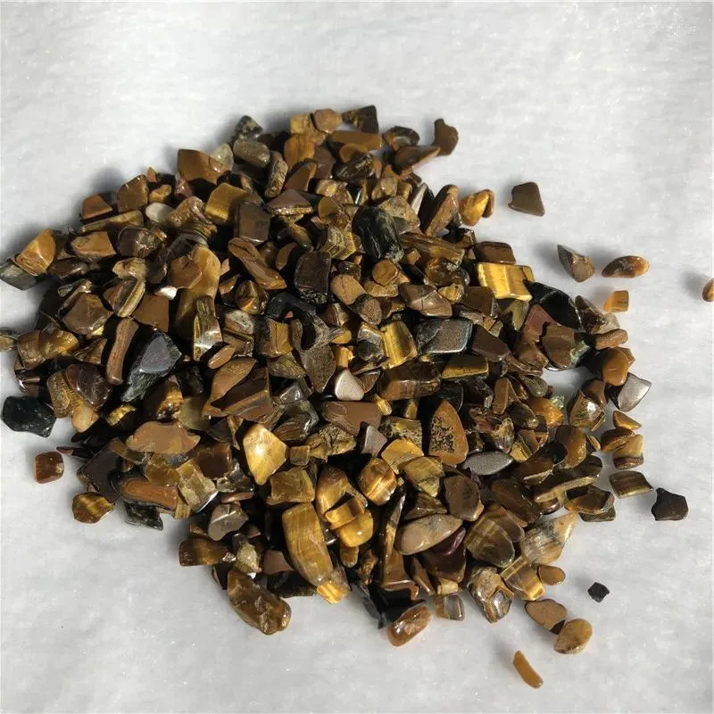 Decorative Figurines 50g Wholesale Natural Crystal Gravel Chip Stone Healing Reiki Tiger Eye Tumbled For Home Decoration