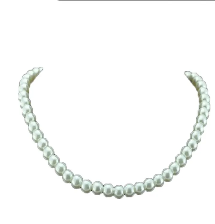 Collier de perle classique blanc élégant de 75 mm de diamètre pour femmes hommes adolescents de mariage Colliers de banquet Trend7003048