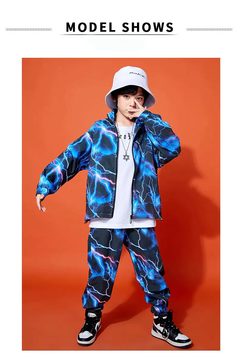 Blue Lightning windbreaker jacket Zip Up Jacket and Jogger