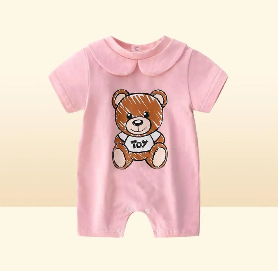 Neugeborene Baby Kleidung Unisex kurzärmeligte Baumwolle Little Print Bearnew geborener Baby Jungen Mädchen Strampler Jumpsuit5775352