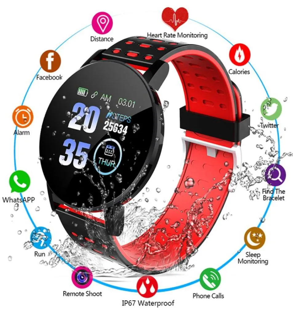 Sport Fitness Step Tracker Bluetooth Ring Smartwatch för Android iOS Smart Watch Men Women Health Blood Pressure Monitor3896786