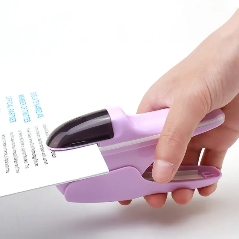 Stapler No Staples Nail Free Stapler Mini Cute Paper Book Binding Stapling Machine Stapleless Staplers Stationery Office Supplies