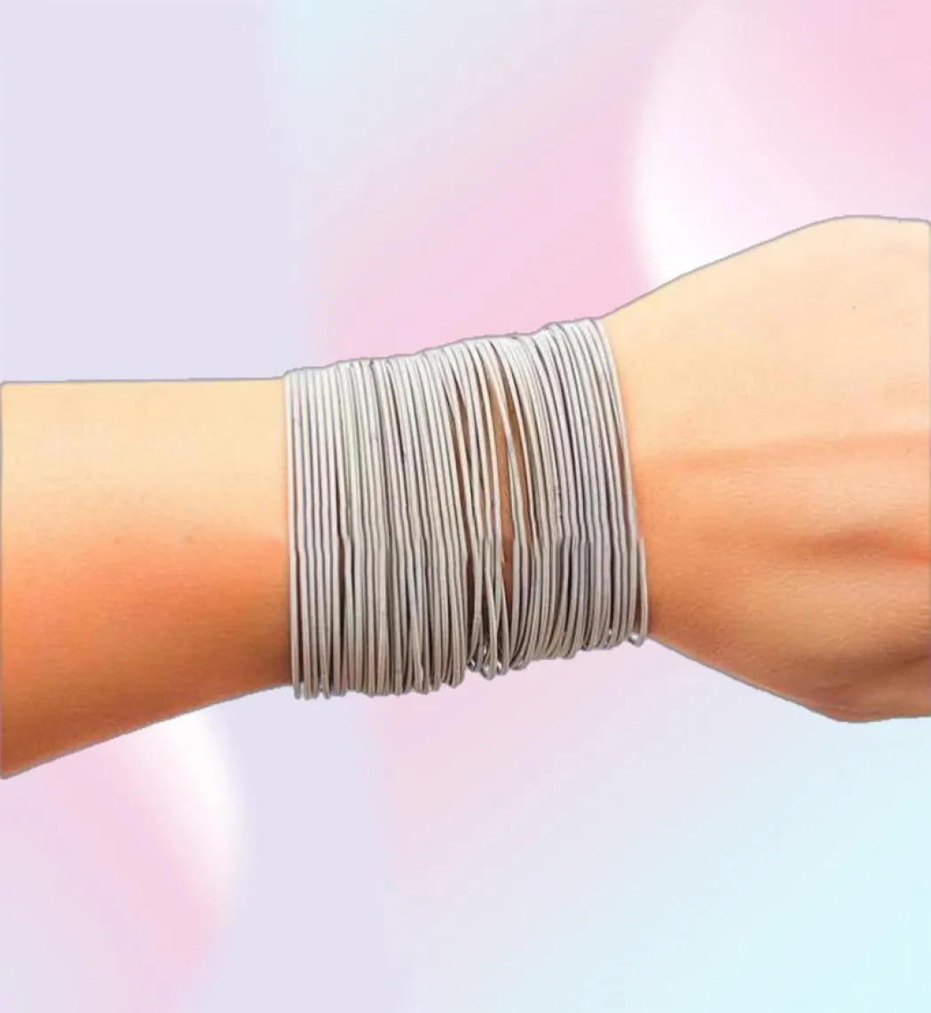 Charm Armband Rostfritt stål Spring Armband Set Guitar String Colorf05656 Drop Leverans smycken DHWMP2480299