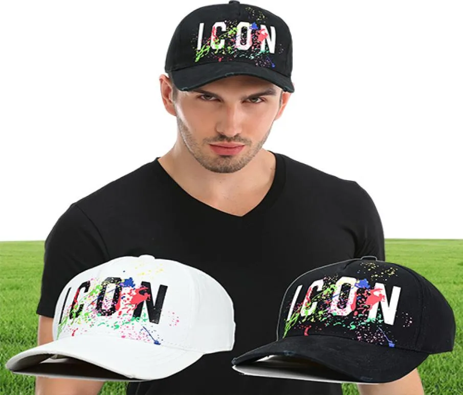 Cztery sezon wszechstronny kapelusz baseballowy męski i damski All Cotton Tongue Cap White Hat Fashion Mash Graffiti Caps1053441