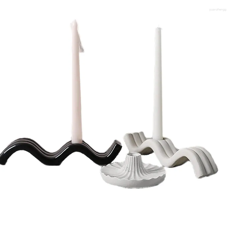 Candele 1pc Creative Ceramic Cangoli Cangoli Wave Stand Hoders Wedding Party Christmas Home Decoratin