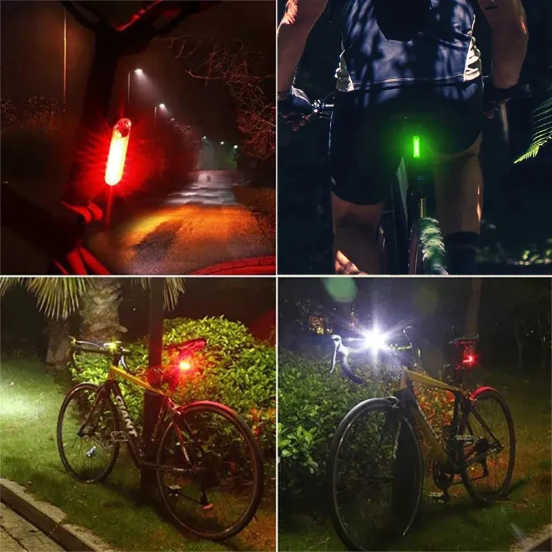 Kit 2 Lampes Vélo LED Avant/arrière - Rechargeables USB - Rouge - Plastique