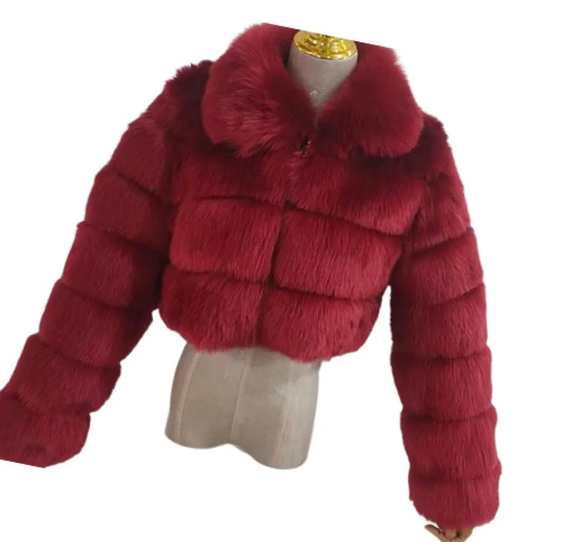 Winter Fox Fur Jacket sömmar kort lapel långärmad kappa kvinnor bröllopstillbehör till 4xl6908990