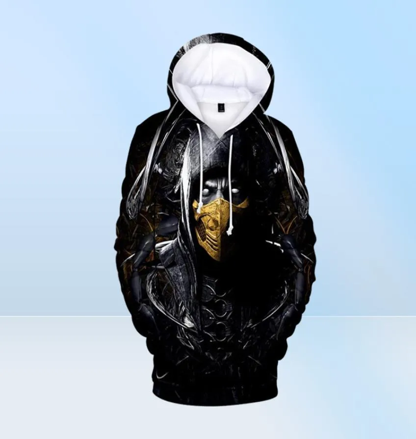 New Fashion 3D Mortal Kombat 11 Hoodie Menwomen Longsleeved Hooded Men Streetwear 2019 Loose Hooded Streetwear Tops Hip Hop9574853