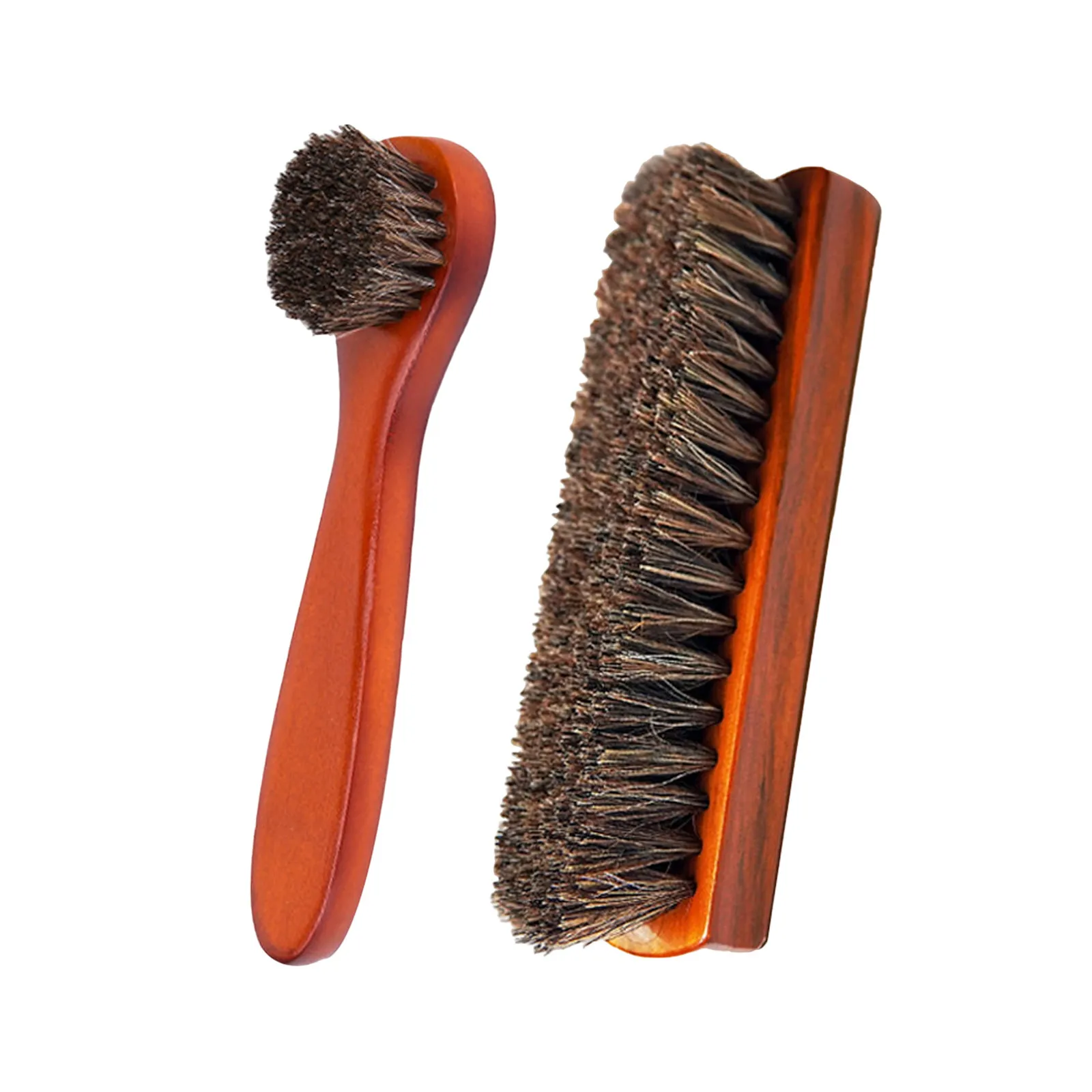 2 Pack Solid Wood Shoe Brush Large Leather Shoe Brush Set Shoe Brush Set Wooden Handle Leather Cleaner And Polish Floor Polisher