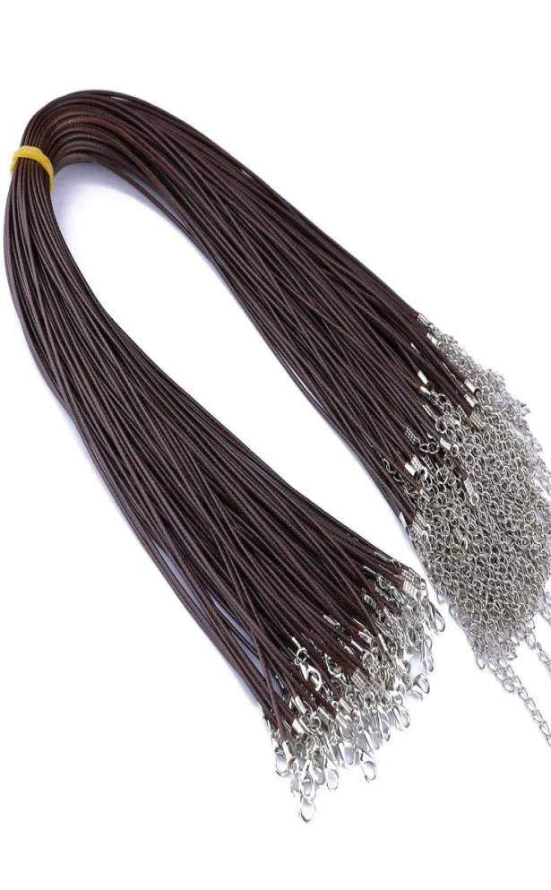 10 pcslot 15 mm zwart bruin kleurrijk lederen koordketens verstelbaar gevlochten 45 cm touw voor doe -het -zelf ketting armband sieraden maken Fin7342118