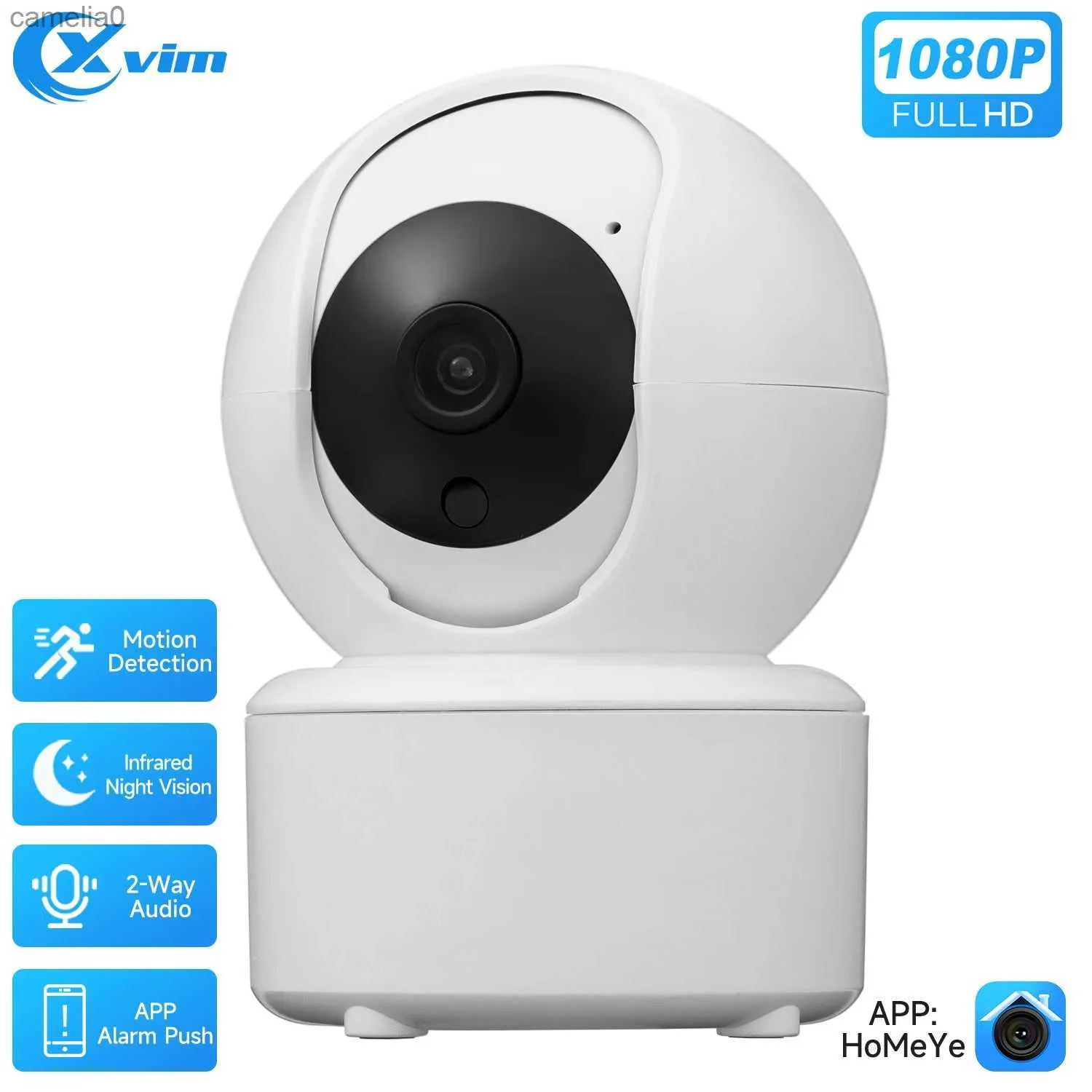 Telecamere IP xvim 2MP Baby Monitor Security Camera Audio Vision Audio Night Vision Registrazione PTZ Home Wifi Monitoraggio WiFi Camerac240412