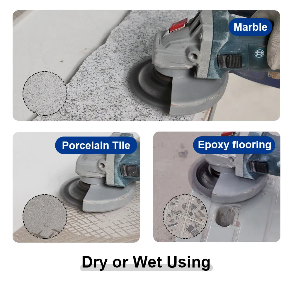 SHDIATOOL DIA 115/125 mm slijpen Cup Wheel Zes PCD -segmenten schurend polykristallijne verwijderde epoxycoatinglijmgat 22.23 mm