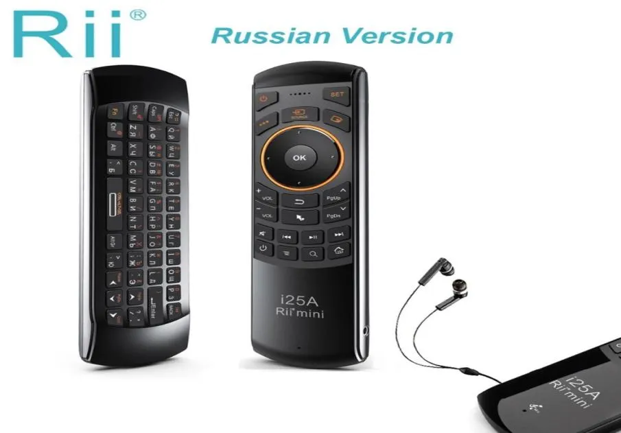 Rii 2 Mini Wireless Keyboard Air Mouse Remote Control with Earphone Jack For Smart TV Android TVBox FireTV 2103159323951