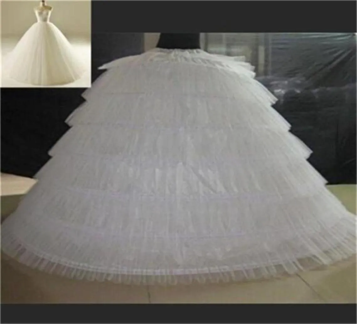 NOUVEAU GRAND jupons blancs Blanc Super Puffy Ball Coucheur de balle 6 cerceaux Long Slip Crinoline pour Adulte Weddingformal Dress74797947070703