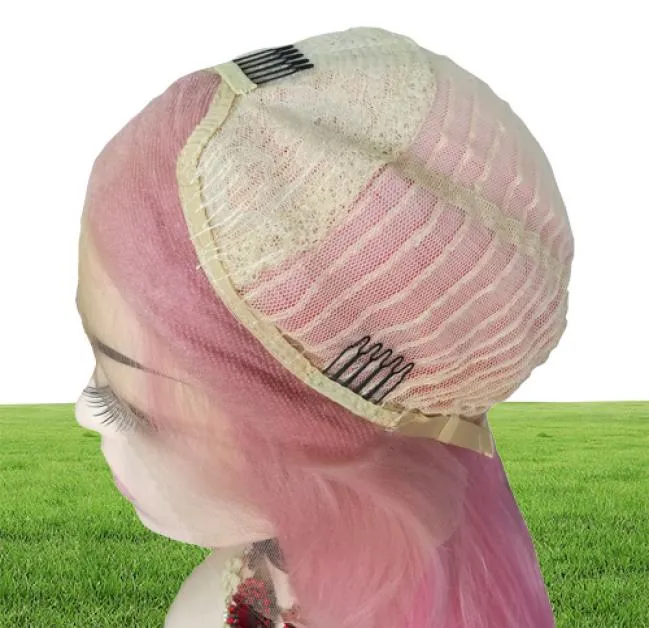 10a kvalitet perruque djup lockigt rosa full spets fram peruker transparenta naturliga hårfäste simulering mänskliga hår peruker för kvinnor1706980