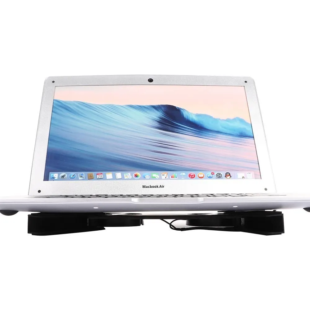 Portable Slim Smart Laptop Cooling Pad USB Fan Cooler Plug Play for Notebook PC Laptop Computer Peripherals Double Fan Stand