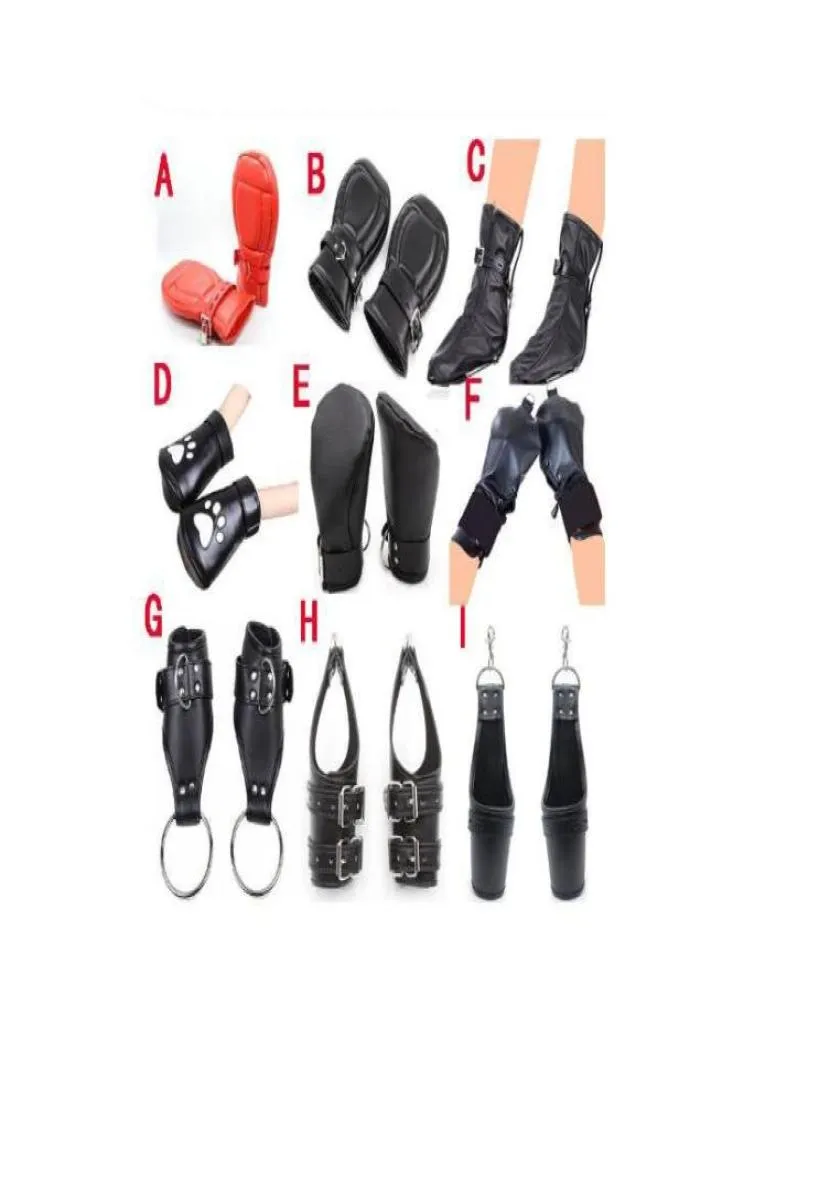 BDSM Бондаж кожаная подкладка с кулаками Gloves Gloves защитные рукавицы для взрослых косплей аксессуары Crawls Paws2307979